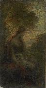 Henri Fantin-Latour Young Woman under a Tree at Sunset, Called oil painting artist